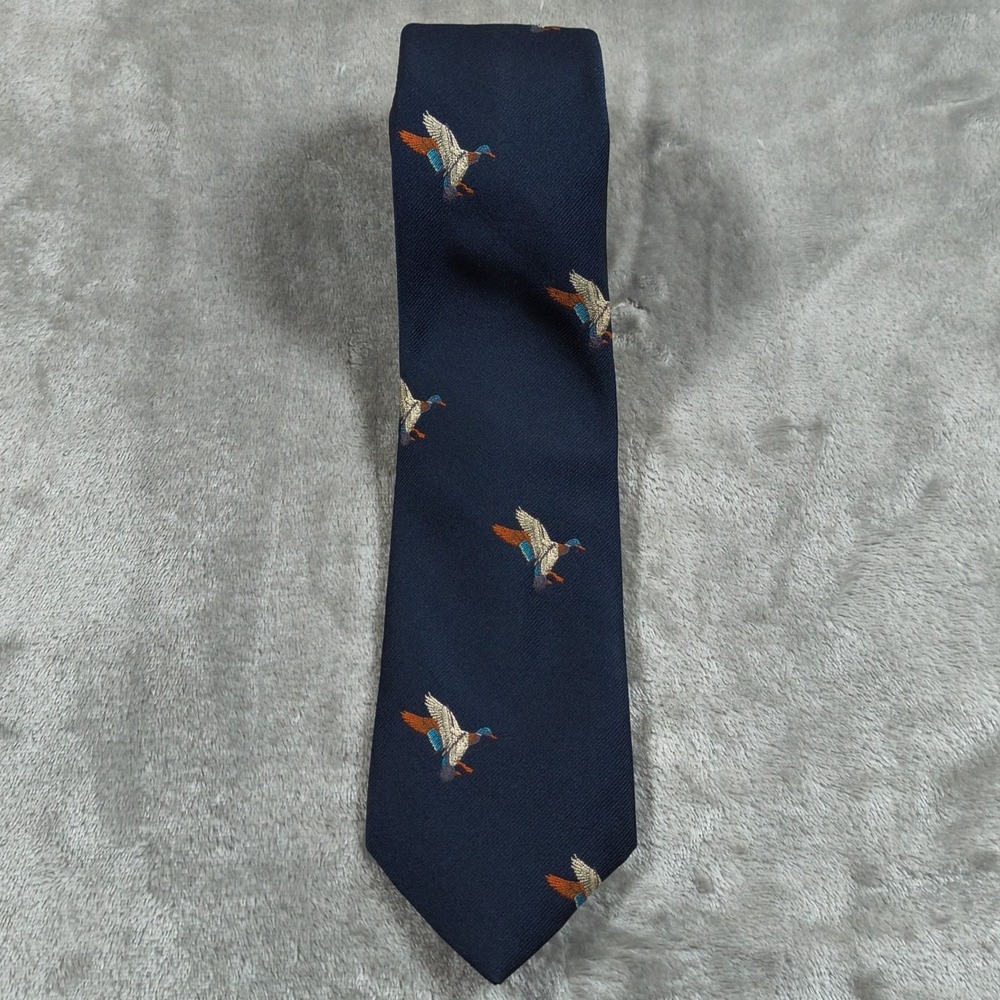 Vintage The Sporting Life Tie Mens 55.5x3.25 Silk Game Bird Duck Hunting England